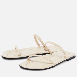 NWT Toteme The City Leather Slides | Bleached Sand | Off white | 37 EU/IT